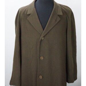 Kiton Green 100% Cashmere Mens Long Trench Overcoat Sz 50EU 40 US